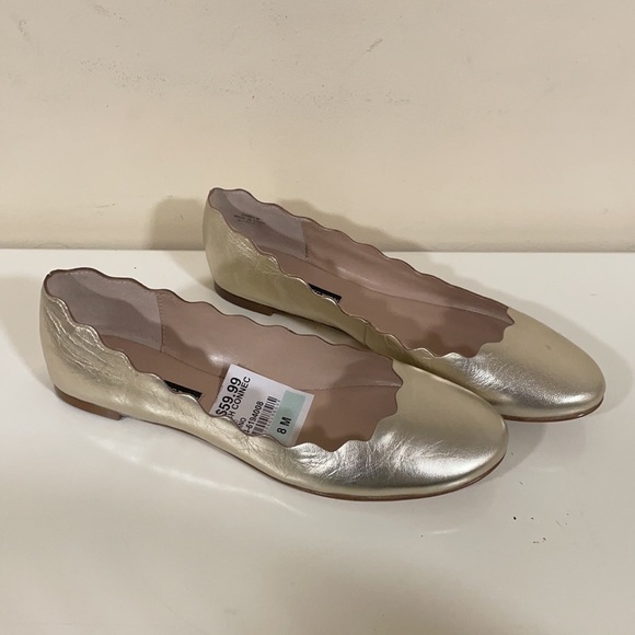 French Connection, size 8, gold flat shoe - Picture 2 of 3